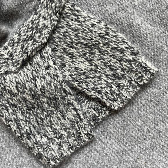 Saks Fifth Avenue L Cashmere Sweater | Gray Pullover, Contrast Cuffs $395, NWOT - Picture 4 of 6